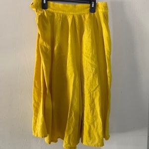 Yellow Culotte Shorts Made in Italy